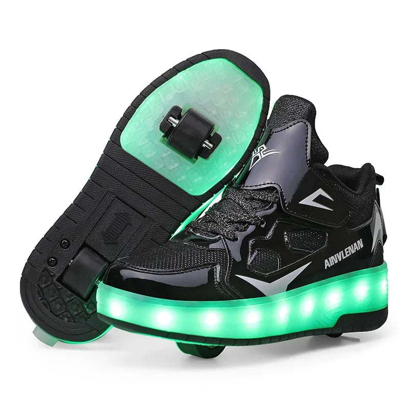 Zapatillas infantiles con ruedas y luces LED