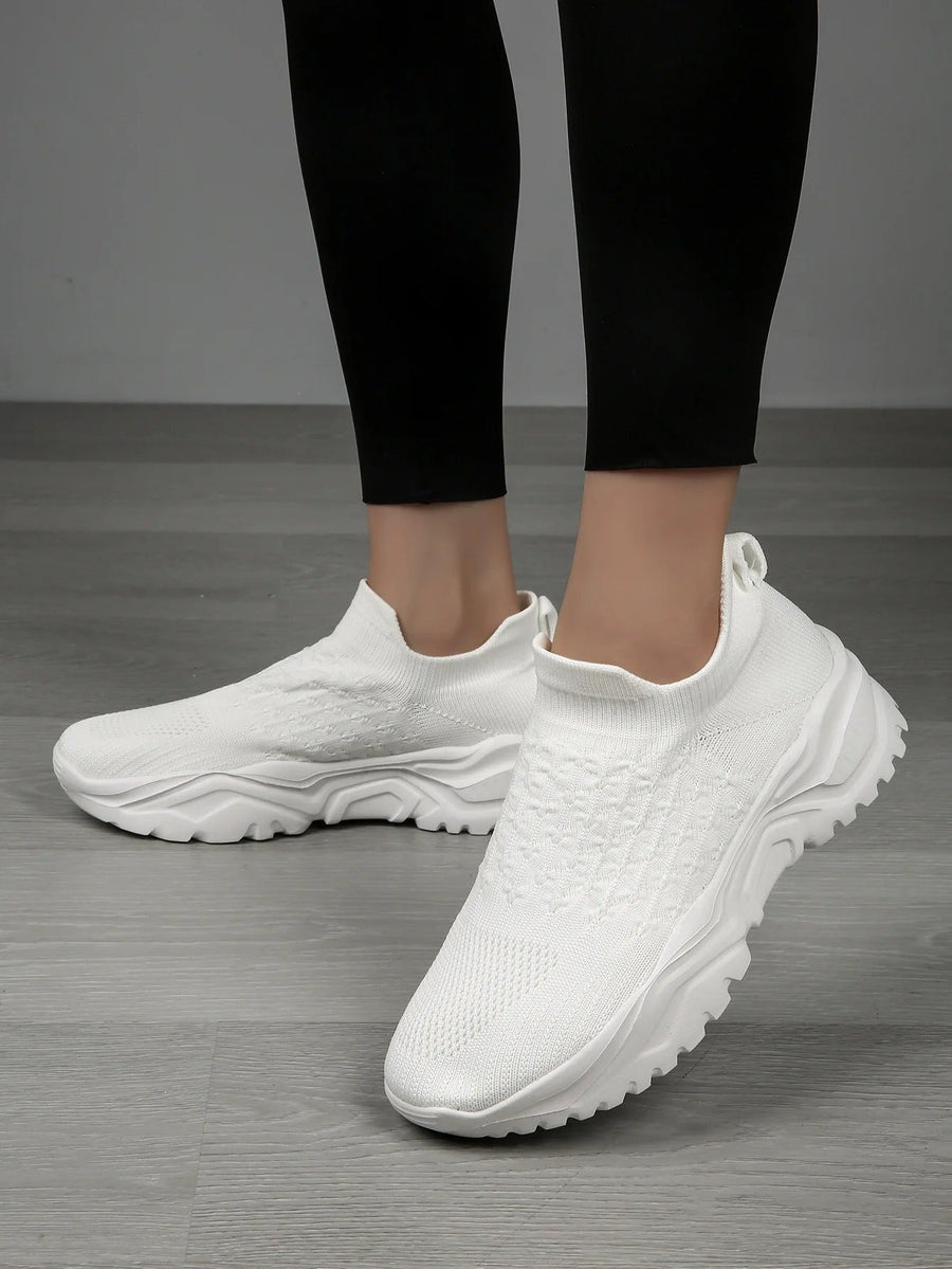 Zapatillas ortopédicas sin cordones para mujer - Naranja y blanco