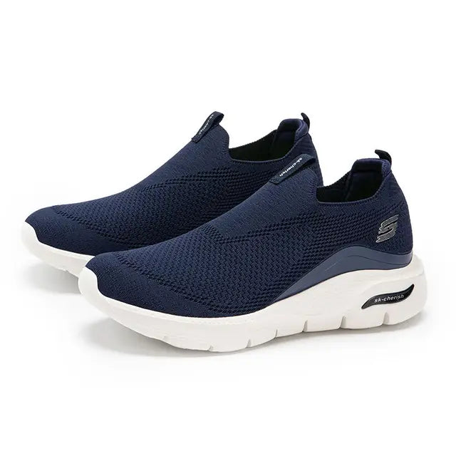 Zapatillas slip-on negras y cómodas de mezcla de algodón para el día a día