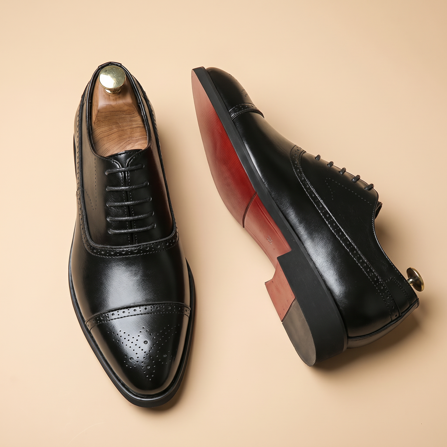 Zapatos Brogue de Piel para Hombre | Zapatos Formales con Cordones