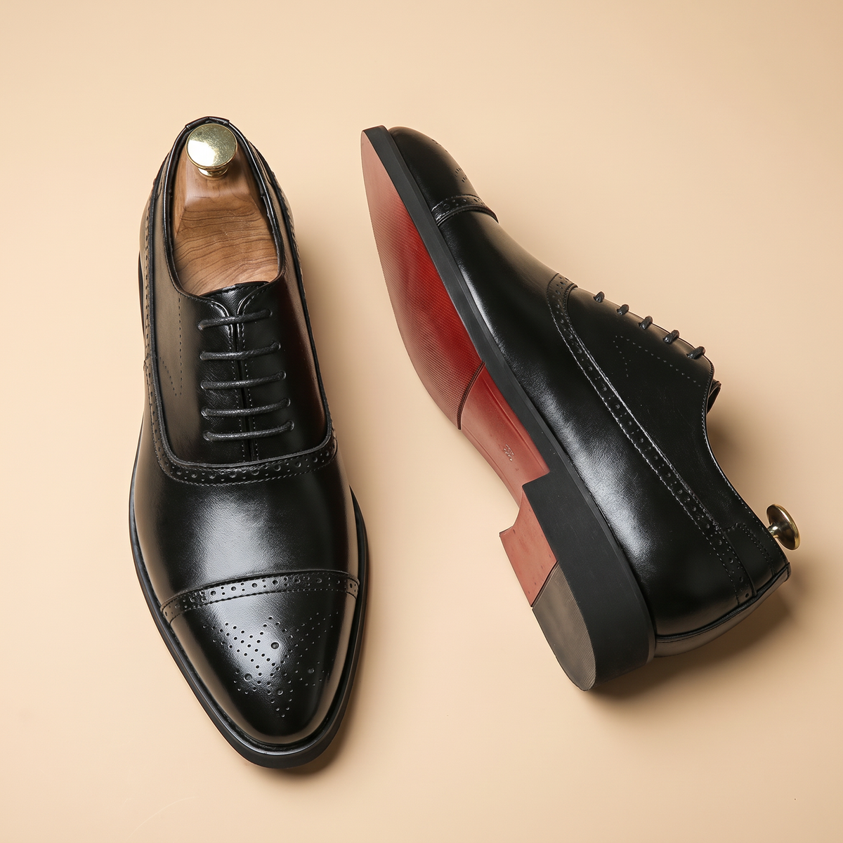 Zapatos Brogue de Piel para Hombre | Zapatos Formales con Cordones
