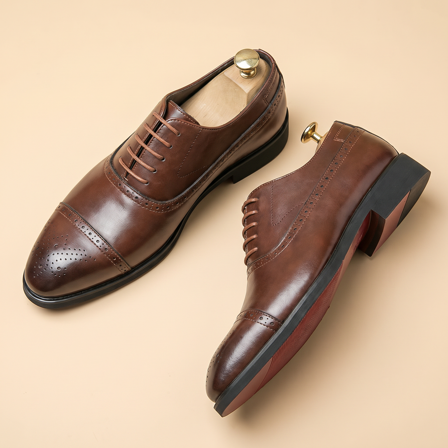 Zapatos Brogue de Piel para Hombre | Zapatos Formales con Cordones