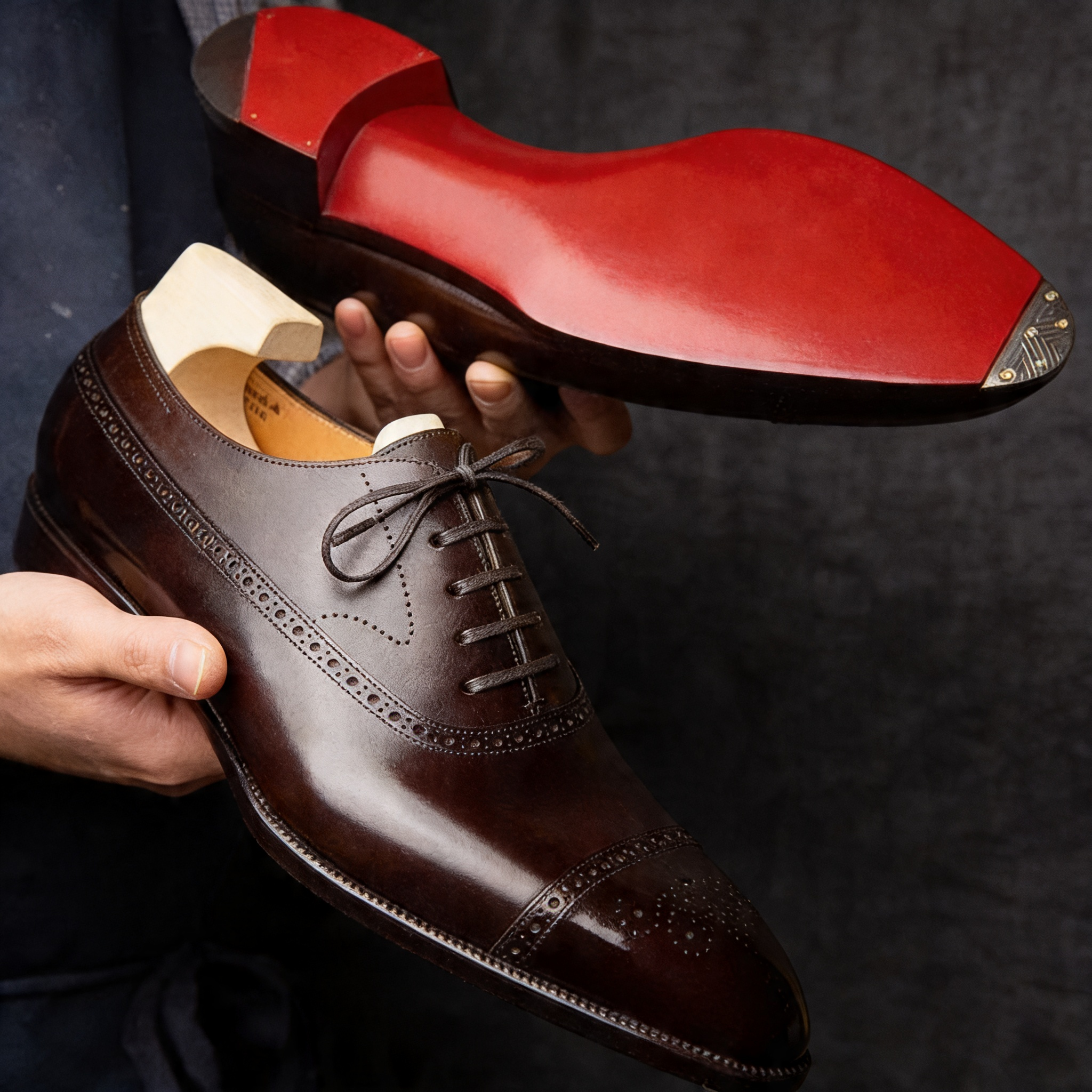 Zapatos Brogue de Piel para Hombre | Zapatos Formales con Cordones