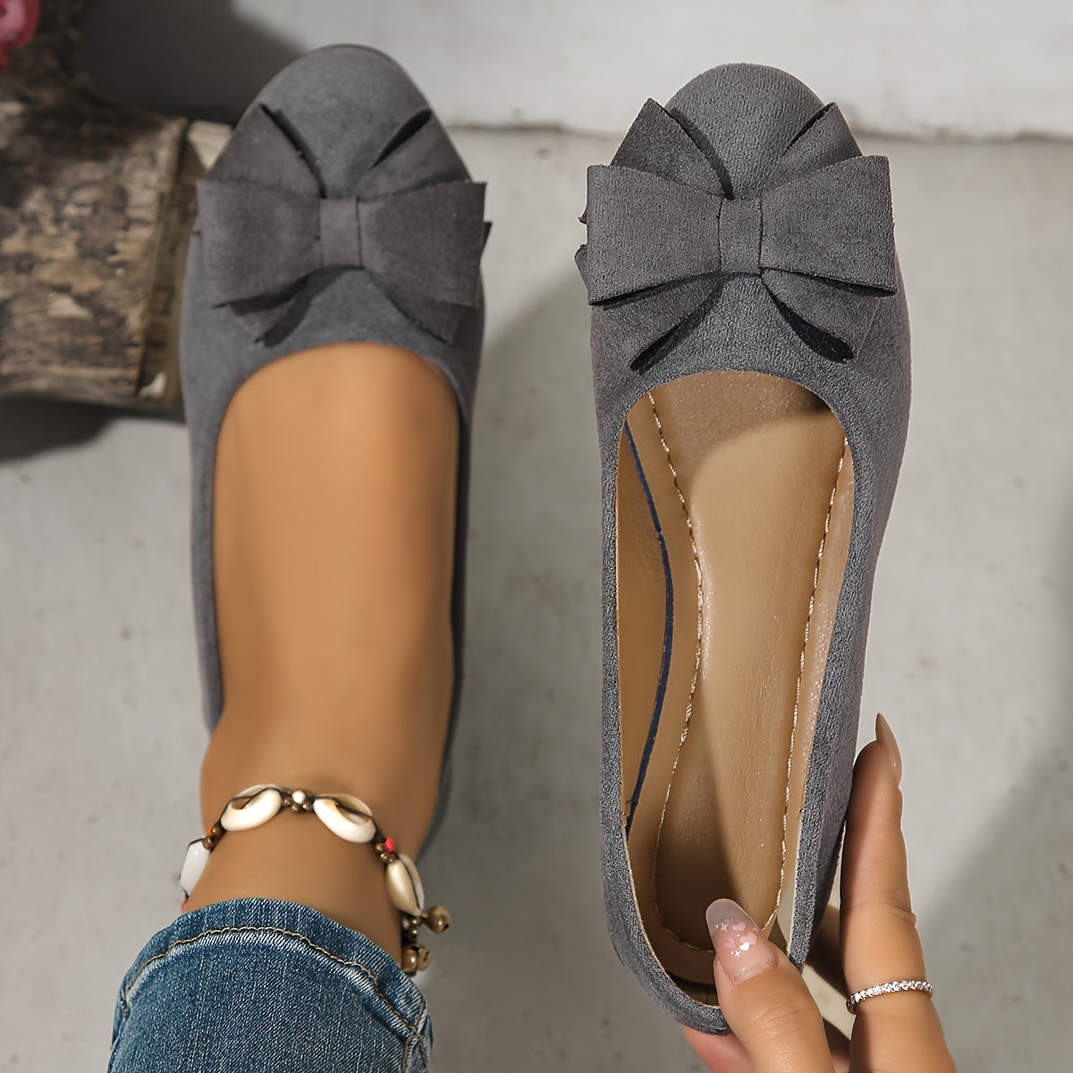 Zapatos de cuña con lazo