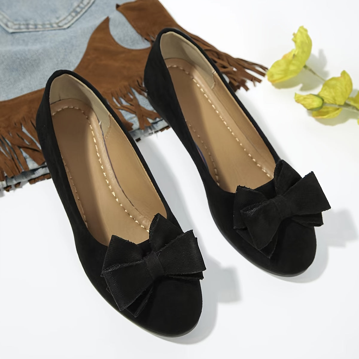 Zapatos de cuña con lazo