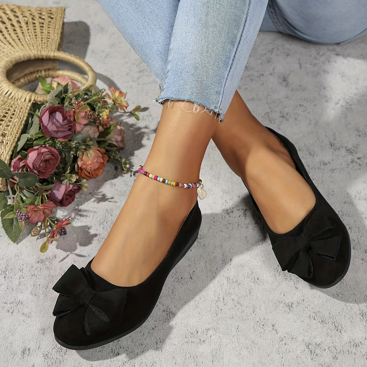 Zapatos de cuña con lazo
