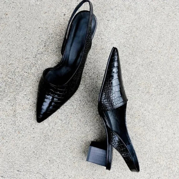 Zapatos de Tacón Ortopédicos con Diseño Cocodrilo