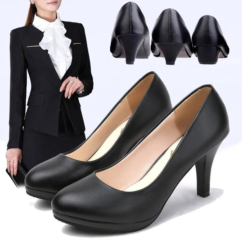 Zapatos de Tacón Ortopédicos para Mujer en Negro con Soporte Acolchado