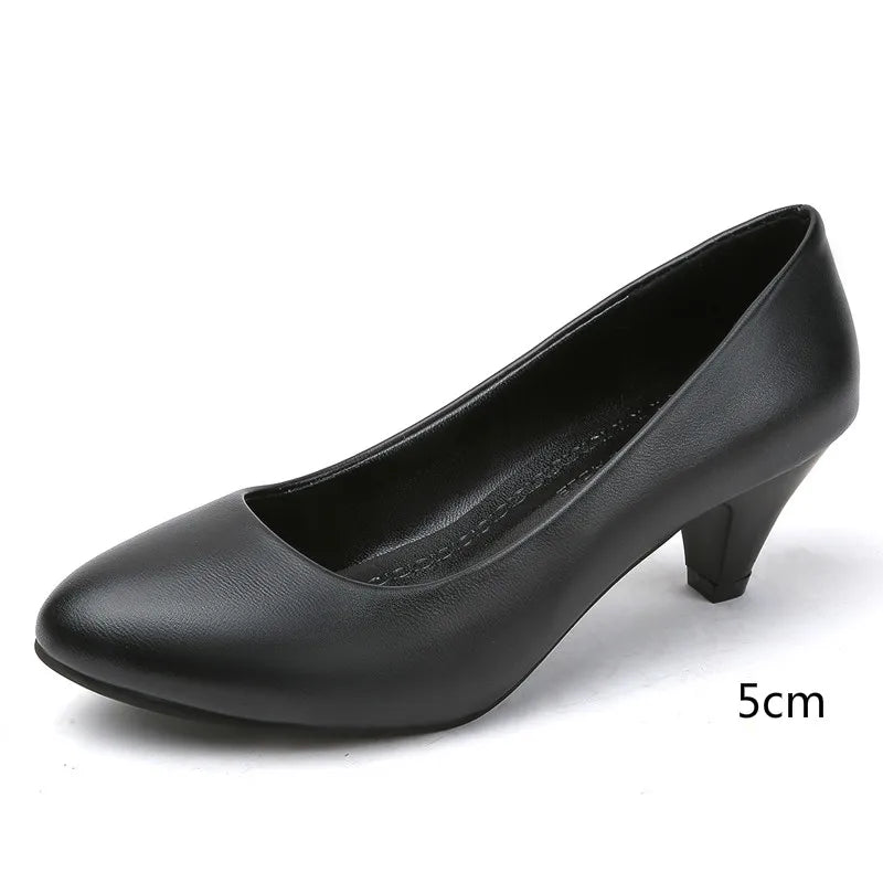 Zapatos de Tacón Ortopédicos para Mujer en Negro con Soporte Acolchado