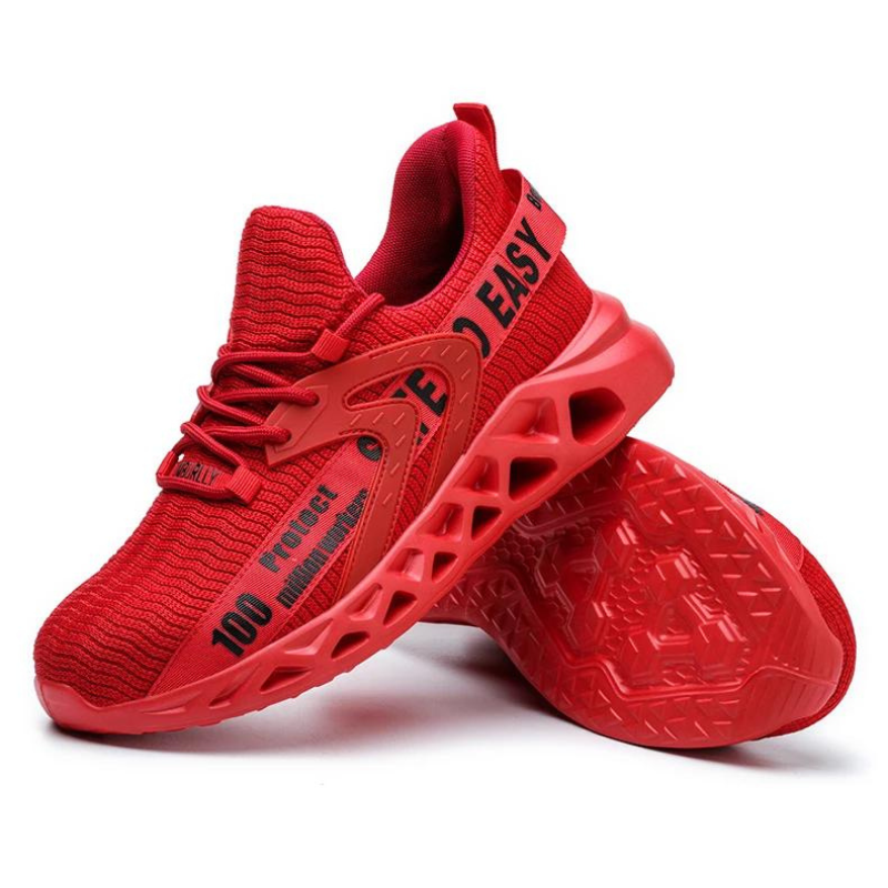 Zapatos de trabajo transpirables de Flyknit con puntera de acero y suela de Kevlar