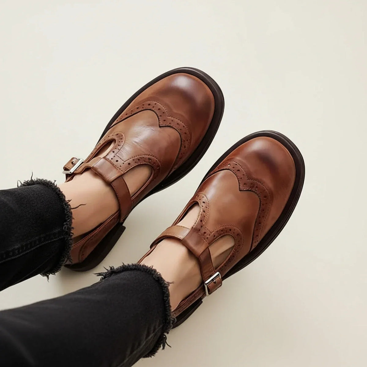 Zapatos Mary Jane clásicos para mujer con correa en T