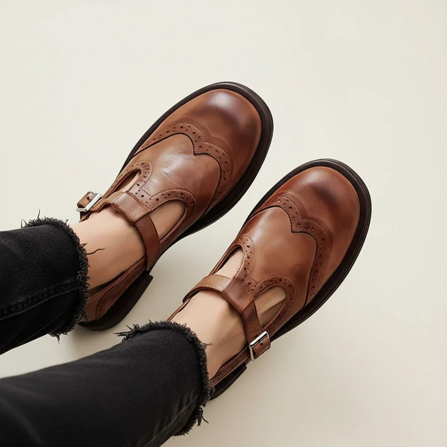 Zapatos Mary Jane clásicos para mujer con correa en T