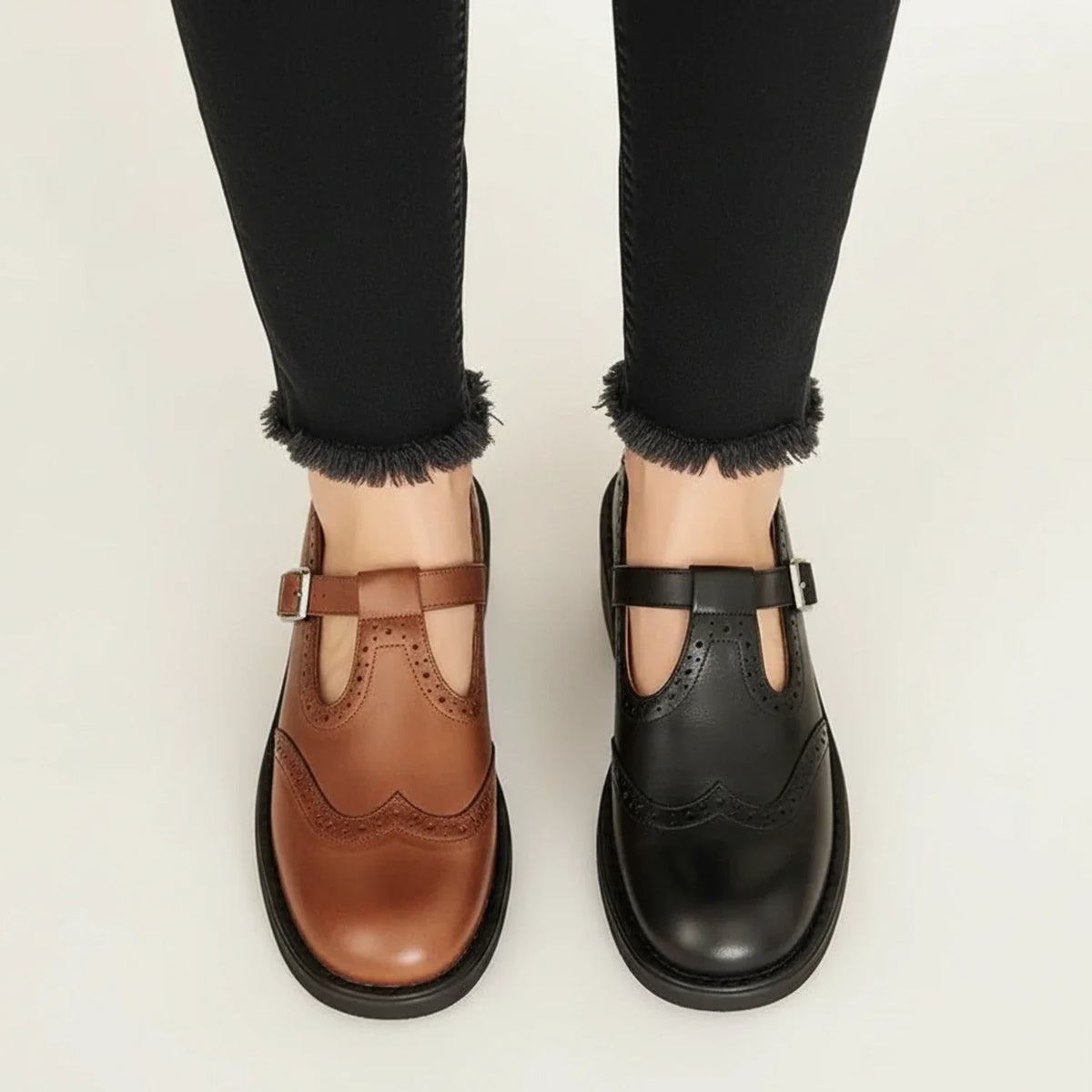 Zapatos Mary Jane clásicos para mujer con correa en T