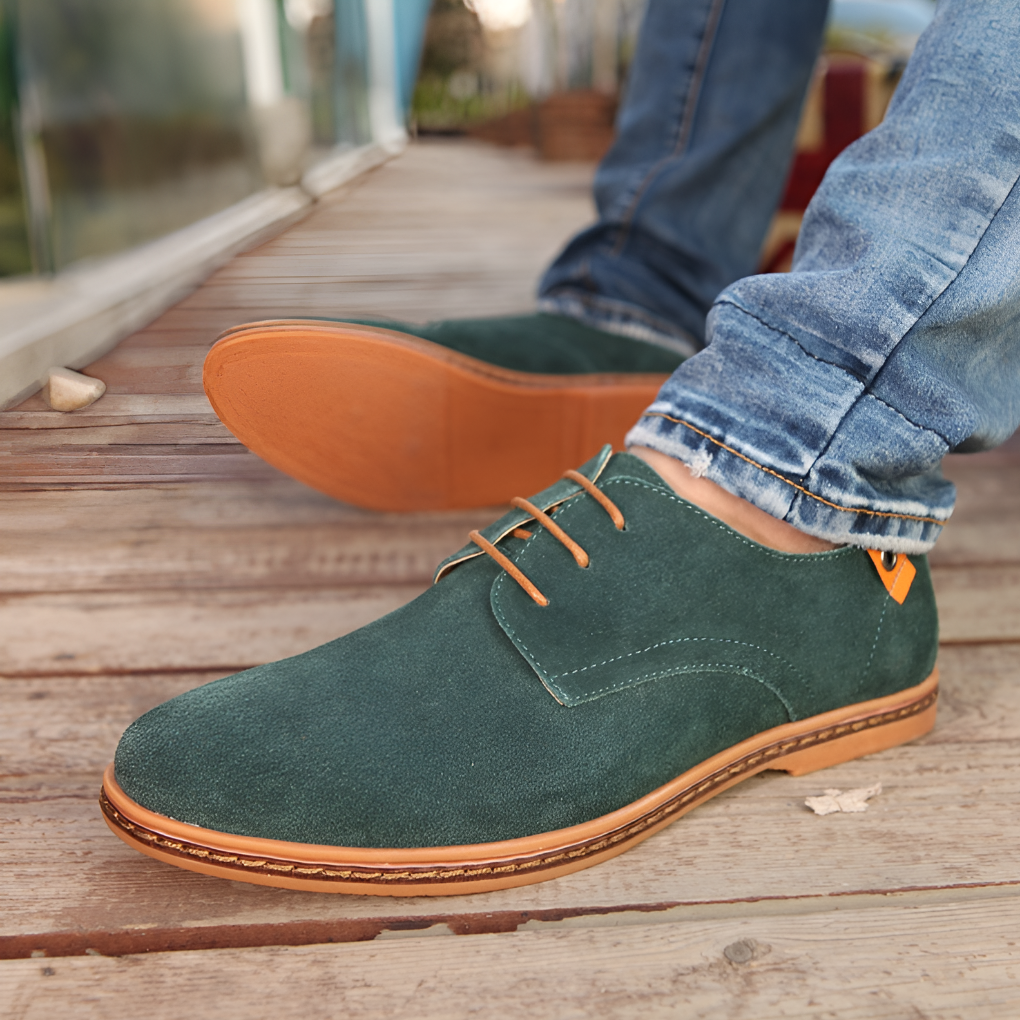 Zapatos Oxford veganos de ante con cordones para hombre