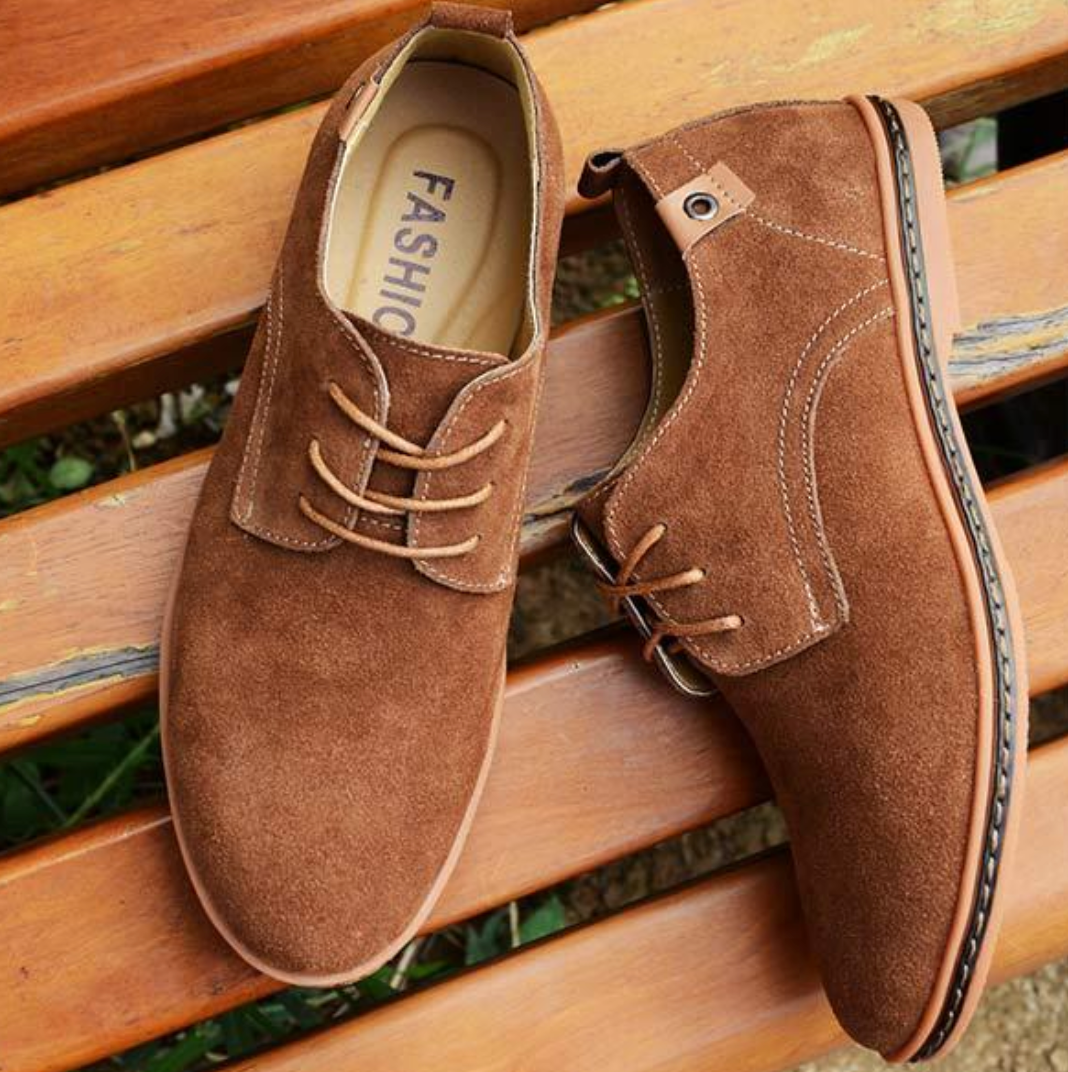 Zapatos Oxford veganos de ante con cordones para hombre