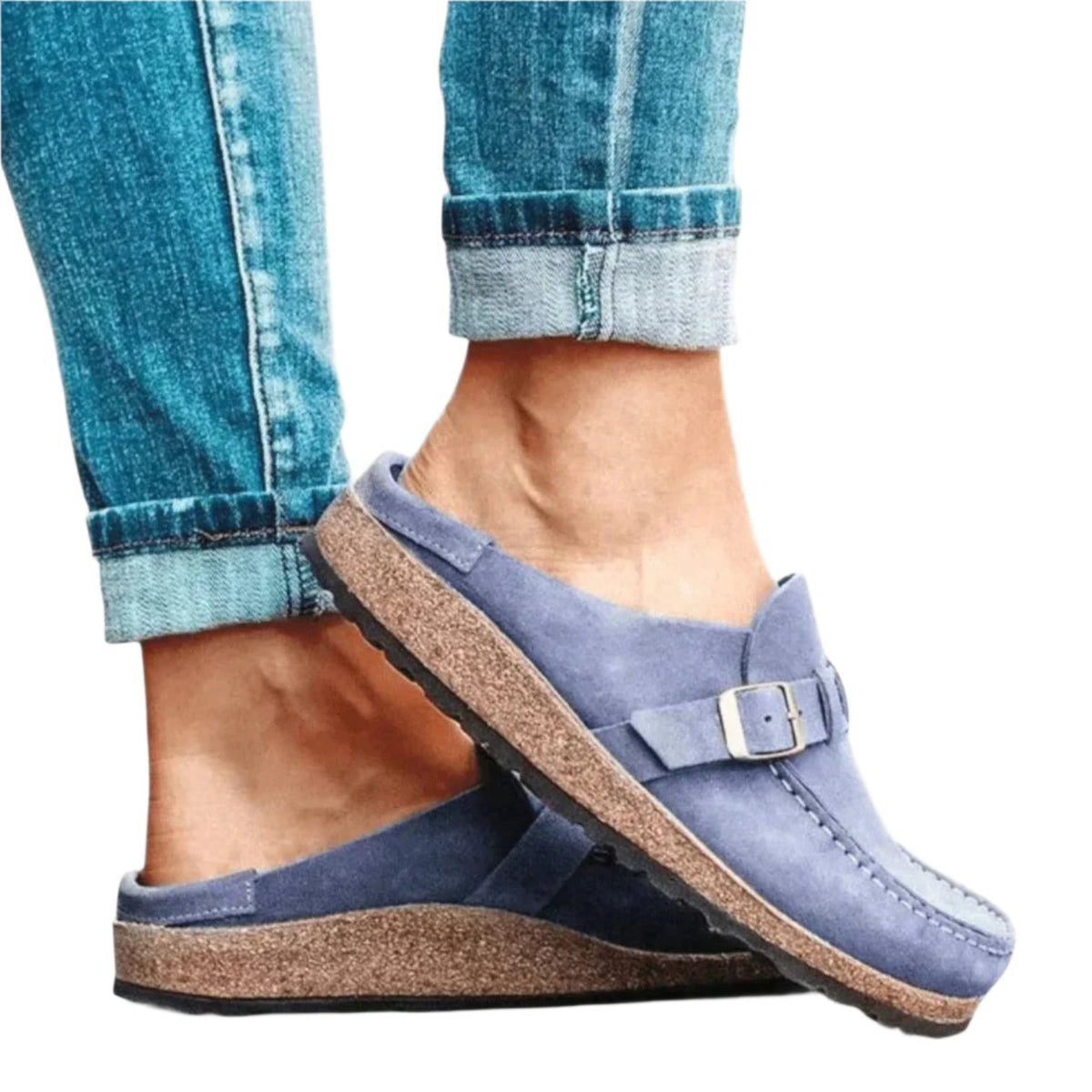 Zuecos de ante para mujer estilo retro para un uso cómodo